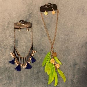 2 for 1 necklaces with matching earrings